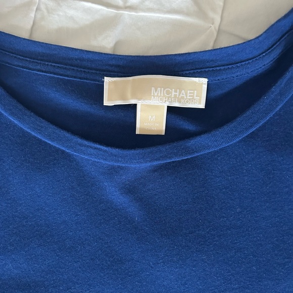 Michael Kors Royal Blue 3/4 Sleeve Top with Chain Accents - Picture 3 of 4